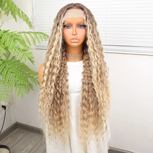 Afro Daa Kumral Balköpüğü Ombre ve Röfleli Fiber Sen Tül Peruk