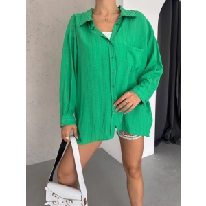 Ağaç kabuğu oversize arkası pileli gömlek