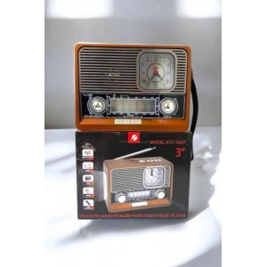 Ahşap Görünümlü Retro Bluetooth Radyo USB,AUX Ve SD Kart Girişli