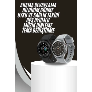 Akıllı Saat Bluetooth Bağlantılı Yuvarlak Ekran Plastik Kordonlu