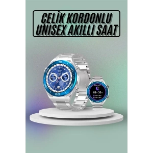 Akıllı Saat Çelik Kordonlu Amoled Ekran Android ve İOS Uyumlu Çağrı Cevaplayabilen Yeni Nesil