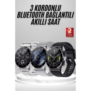 Akıllı Saat Çoklu Kordon Seçeneği Amoled Ekran Çok Fonksiyonlu Bluetooth Bağlantılı
