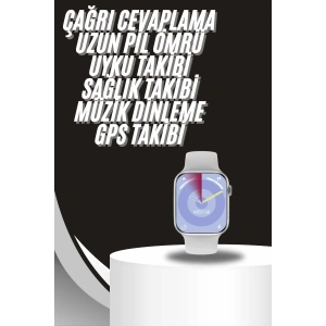 Akıllı Saat Gümüş Kasa Bluetooth Kulaklık Hediyeli Çok Fonksiyonlu İkili Set