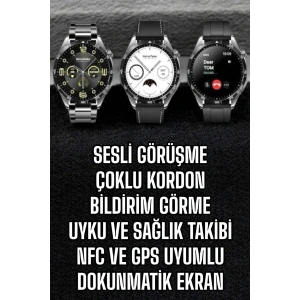 Akıllı Saat Titreşimli Amoled Ekran Uyku ve Sağlık Takibi Sesli Görüşme