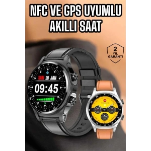 Akıllı Saat Titreşimli Pusula Nabız ve Tansiyon Ölçer NFC Uyumlu