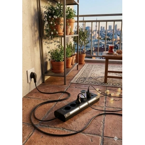 Akım Korumalı 5’li Priz 2xusb 2xtype-c Çıkış Dokunmatik Işıklı Akım Koruma Çoklu Priz Çoğaltıcı Siyah