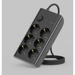 Akım Korumalı 6’lı Priz 2xusb 2xtype-c Çıkış Yüksek Gerilim Koruma Çoklu Priz Çoğaltıcı