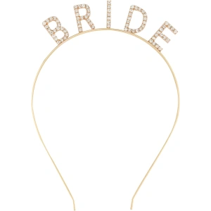 Altın Gold Renk Bekarlığa Veda Kristal Taş Bride Tacı İthal 16x10 cm