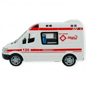 Ambulans Arabası Işıklı Sesli Sürtmeli Plastik 15cm - 1 ADET