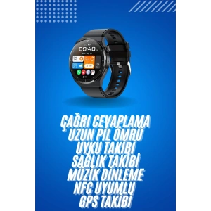 Amoled Ekran Metal Deri Silikon Kordonlu Uyku ve Sağlık Takibi