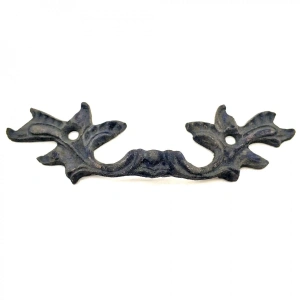 Antika Tarz Dekoratif Pirinç Çiçek Kapı Kulbu - 30x110 Mm, Oksit