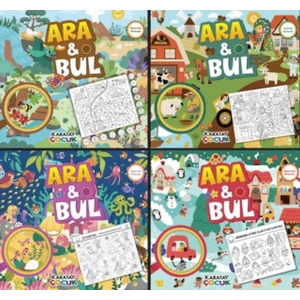 Ara ve Bul / Gizli Resimleri Bul-4lü Seri (Macera-Keşif-Sürpriz-Eğlence Dolu Bulmacalar)
