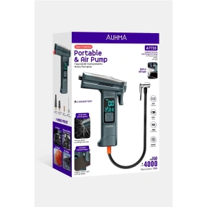 Araba Ha Pompası 4’ü 1 Arada: Kompresör + Cam Kırıcı + Kemer Kesici + Led Işık Şarjlı 4000mah Araç Kompresörlü