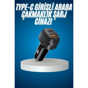 Araç İçi Hızlı Şarj Soketi 38W Oto Çakmaklık TypeC Araba Çakmaklık