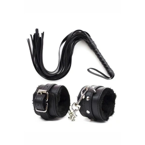 kapsulavm Deri Bileklik Kırbaç Harness Set
