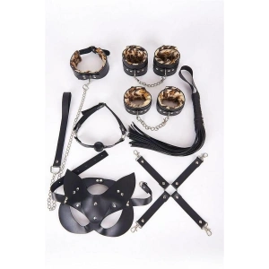 kapsulavm Deri Harness Leopar Set