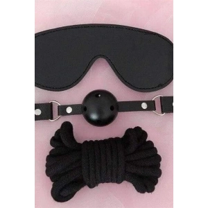 kapsulavm Gözlük Ağız Topu İp Üçlü Deri Harness Set