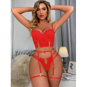 kapsulavm Siyah Dantelli Jartiyer Fantezi Seksi Büstiyer Takımı