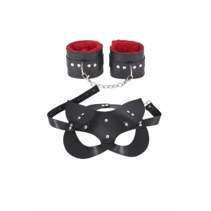 kapsulavm Maske Ve Kelepçe Deri Harness Fantezi Set