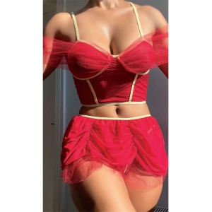 kapsulavm Mini Etekli Fantezi Bustiyerli Takım