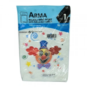 Arma Baskılı Mini Poşet Eczane Mağaza Dükkan Poşeti  Desen Renk 35X22 100 Adet No:1