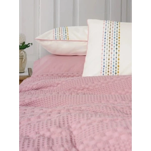 Aura Çift Kişilik Pike Takımı Pebble Pembe