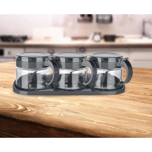 Baharat Seti 3 Adet Kaşıklı Standlı Cam Baharatlık