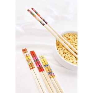 Bambu Chopstick Çubuk Yemek Çubuğu Yıkanabilir Tekrar Kullanılabilir (10 Çift- 20 Adet )