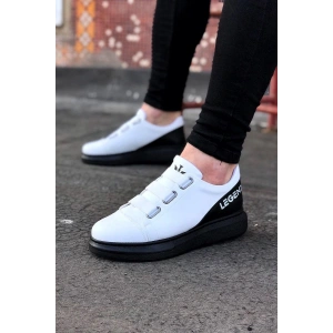 Bant Legend Beyaz Kömür Kalın Taban Casual Erkek Ayakkabı