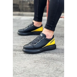 Bant Legend Kömür Sarı Kalın Taban Casual Erkek Ayakkabı