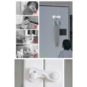 Bebek Çuk Güvenliği Çekmece ve Dolap İçin Kendiliğinde Yapışkanlı Vidasız Kapak Kilidi