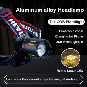Bedotech Bd-62 10w Tg Led Alüminyum Alaşımlı Zoomlu Type-c Şarjlı Kafa Feneri