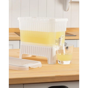 Beyaz Buzdolabı İçi Musluklu Ayaklı Su -Limonata - İçecek Sebili Piknik Bidonu 4 LT