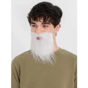 Beyaz Kırçıllı Arkadan Lastikli Beyaz Takma Sakal Yetişkin Çuk Uyumlu