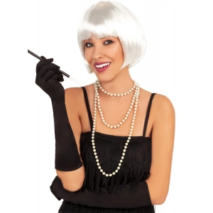 Beyaz Renk Parti Peruğu Kısa Küt