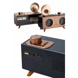 Bluetooth Nostalji Speaker Radyo Gramofon Ahşap Renk Vintage Yeni Nesil