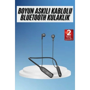Boyun Bantlı Kablolu Yüksek Ses Kaliteli Bluetooth Kulaklık Uzun Pil Ömrü