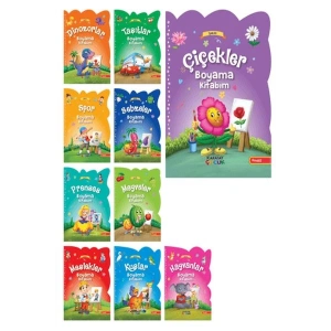 Büyük Şekilli Örnekli Kavramlar Boyama Serisi (10 Kitap)
