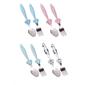 Çatal Kaşık Seti - 18 cm - Pembe