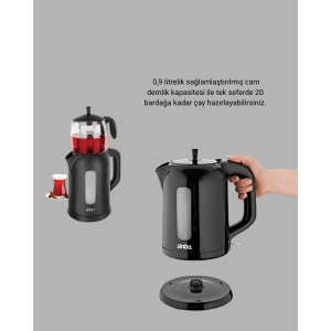 Çaycı Cam Demlikli 1800W Güçlü ve Sıcak Tutmalı Elektrikli Çay Makinesi