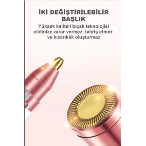 Çift Başlıklı Epilasyon Yüz Çene Işıklı Kıl Tüy Alma Mini Cep Epilasyonu