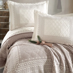 Çift Kişilik Müslin Yatak Örtüsü Nomada V2 Kahve