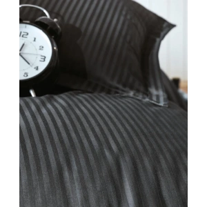 Çift Kişilik Saten Nev Takımı Elegante Stripe Siyah