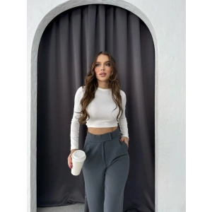 Cırtlı pantolon krep füme pt