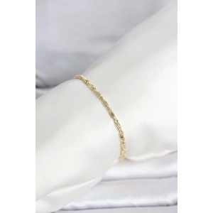 CM 14K Gold Renk Burgu Zincirli Model Kadın Bileklik