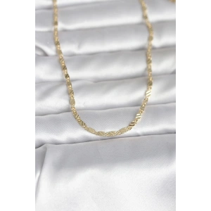 CM 14K Gold Renk Çizgi Lazer Model 60 cm Kadın Kolye