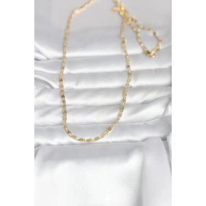 CM 14K Gold Renk Çizgi Lazer Model 60 cm Kadın Kolye