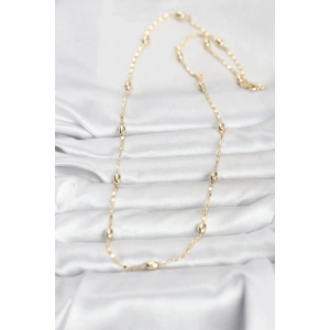 CM 14K Gold Renk Damla Topçuklu Zincir Model 60 cm Kadın Kolye