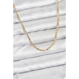 CM 14K Gold Renk Ezme Burgu Zincir Model 60 cm Kadın Kolye