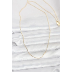 CM 14K Gold Renk İnce Top Zincirli 60 cm Kadın Kolye